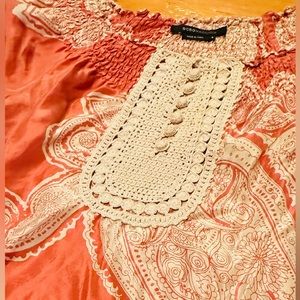 BCBG MAXAZRIA Paisley silk top Boho